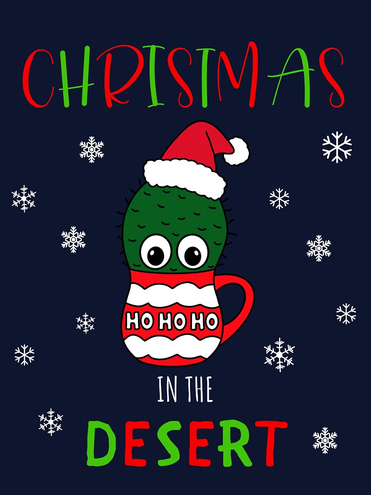 Christmas In The Desert - Cactus With A Santa Hat In A Christmas Mug by DreamCactus