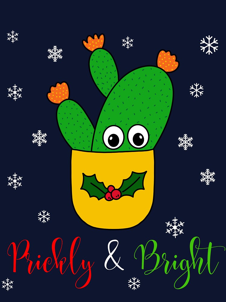 Prickly And Bright - Opuntia Microdasys Cactus In Christmas Holly Pot by DreamCactus
