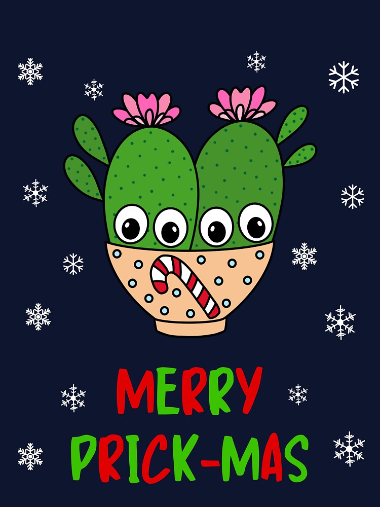 Merry Prick Mas - Cacti Couple In Christmas Candy Cane Bowl by DreamCactus