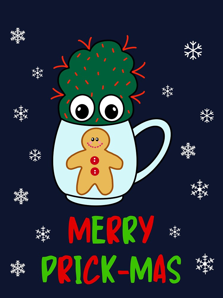 Merry Prick Mas - Small Cactus With Red Spikes In Christmas Mug by DreamCactus