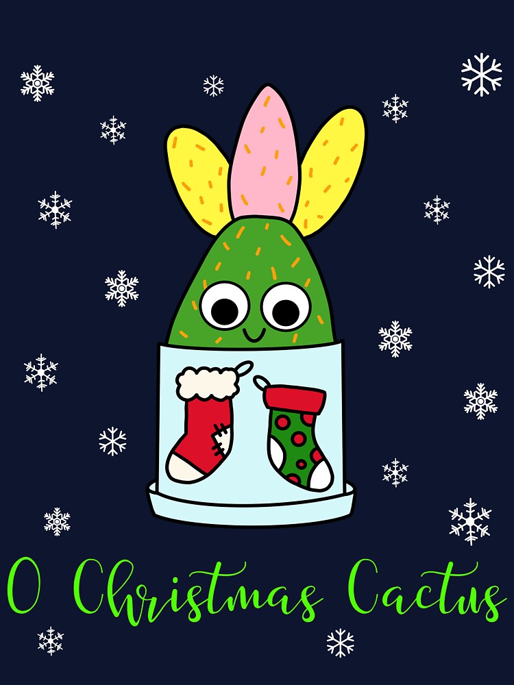 O Christmas Cactus - Hybrid Cactus In Christmas Themed Pot by DreamCactus