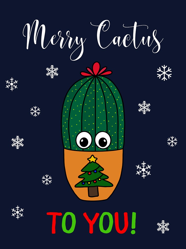 Merry Cactus To You - Cactus In Christmas Tree Pot by DreamCactus