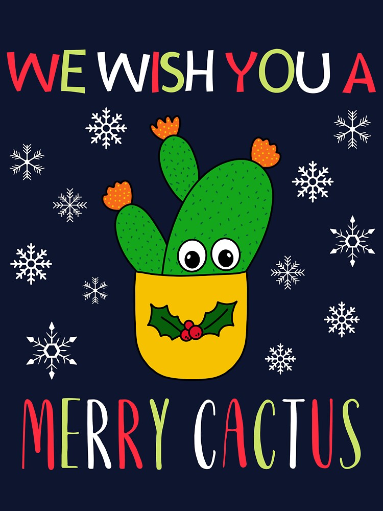 We Wish You A Merry Cactus - Opuntia Microdasys Cactus In Christmas Holly Pot by DreamCactus