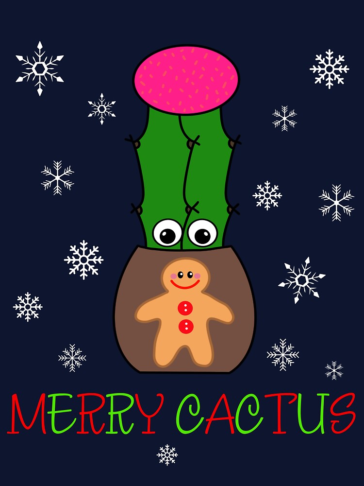 Merry Cactus - Hybrid Cactus In Gingerbread Man Pot by DreamCactus