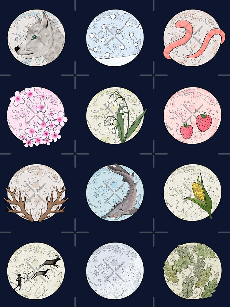 Full Moon Sticker Sheet (works best in Medium + above) by sarahmutter