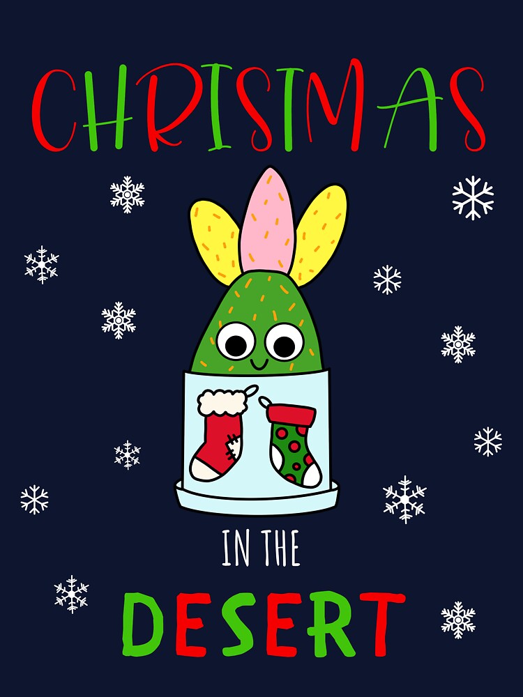 Christmas In The Desert - Hybrid Cactus In Christmas Themed Pot by DreamCactus