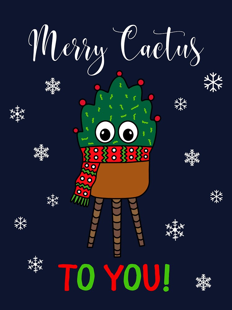 Merry Cactus To You - Christmas Cactus With Scarf by DreamCactus
