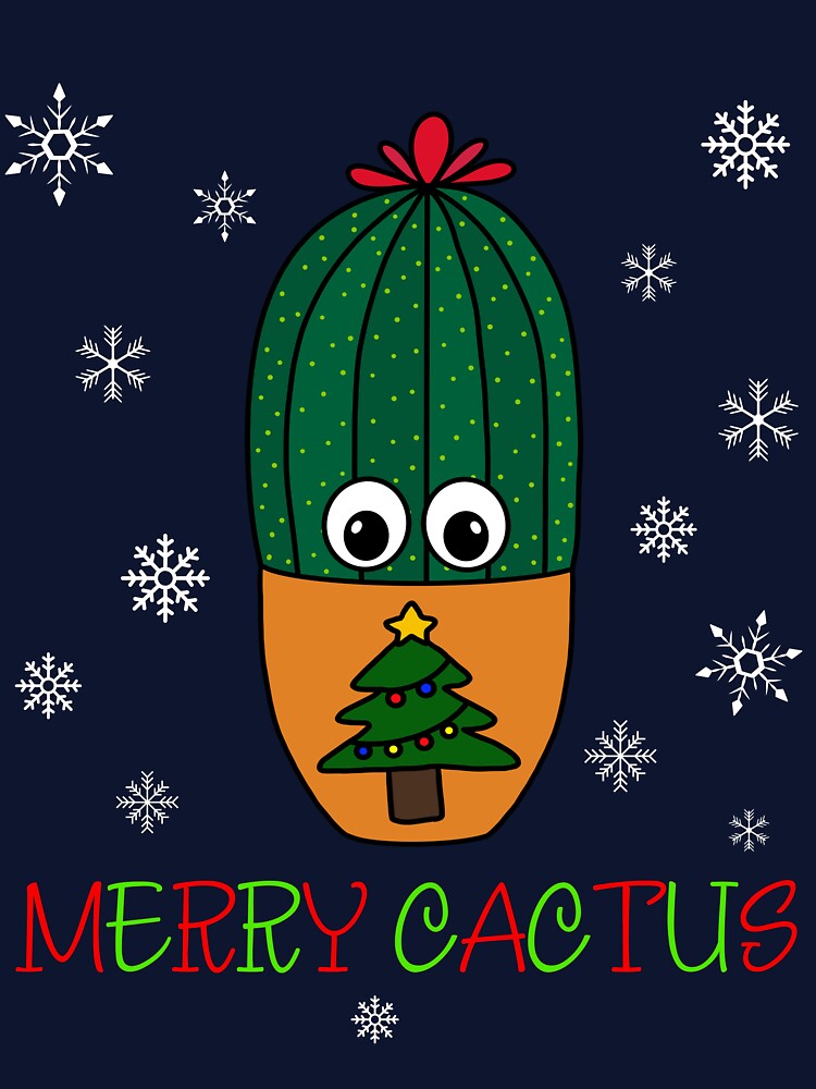 Merry Cactus - Cactus In Christmas Tree Pot by DreamCactus