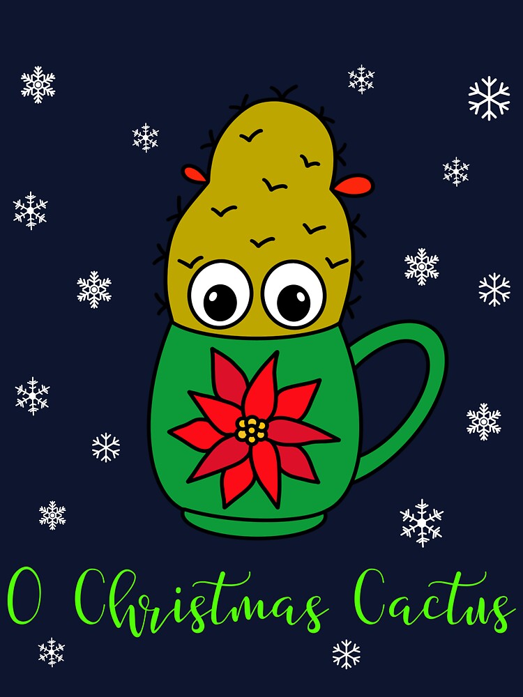O Christmas Cactus - Small Christmas Cactus In Poinsettia Mug by DreamCactus