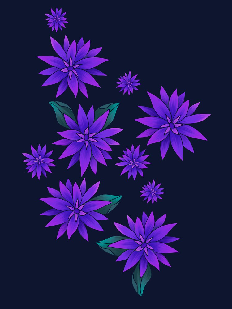 Funky Tropical Florals in Violet by artsylyons