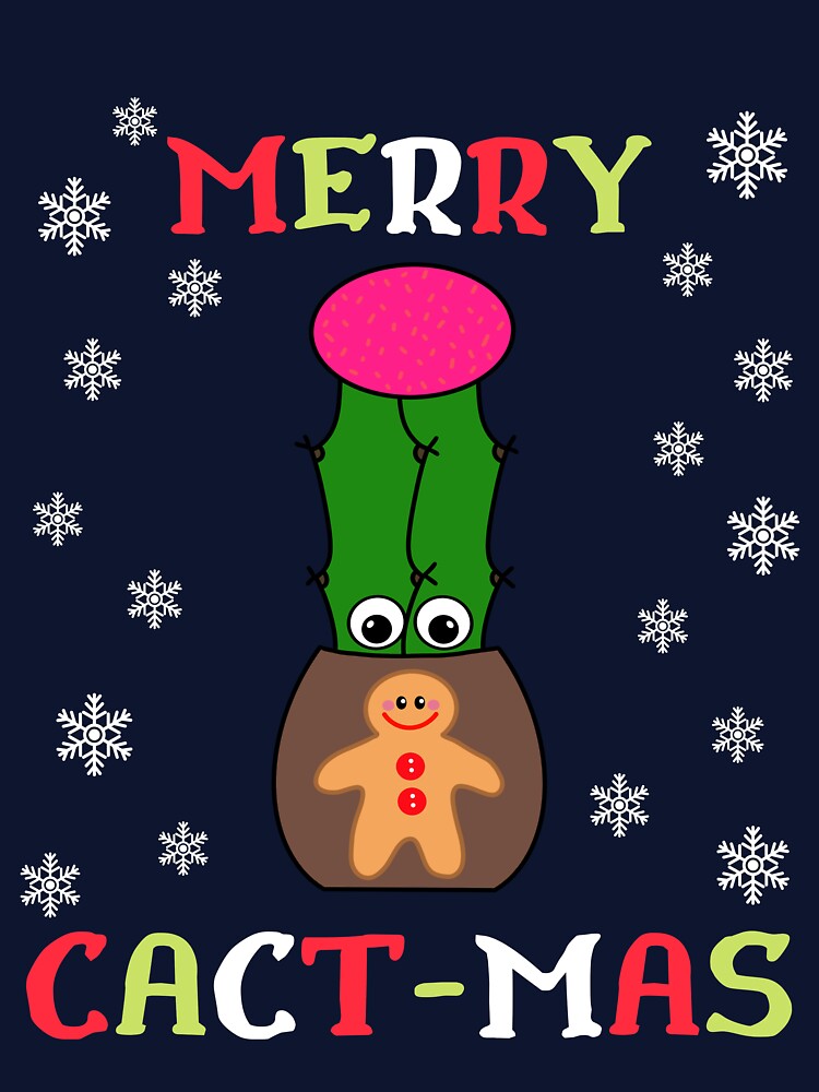 Merry Cact Mas - Hybrid Cactus In Gingerbread Man Pot by DreamCactus