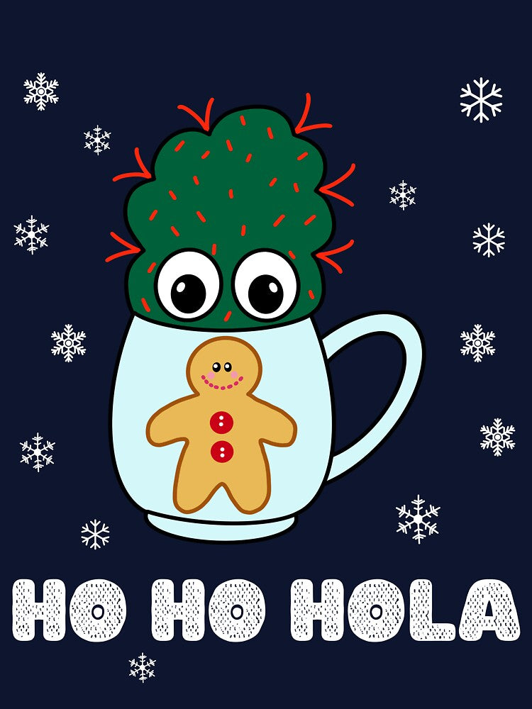 Ho Ho Hola - Small Cactus With Red Spikes In Christmas Mug by DreamCactus