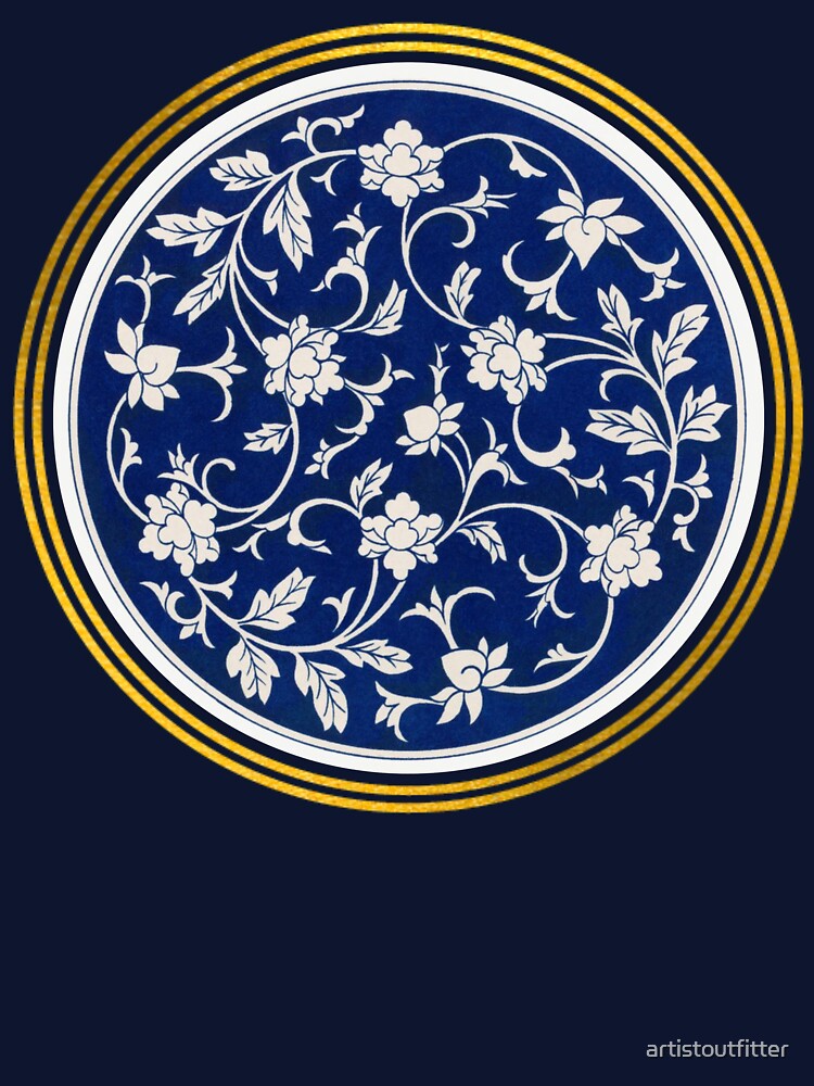 Blue And White Floral Pattern by artistoutfitter