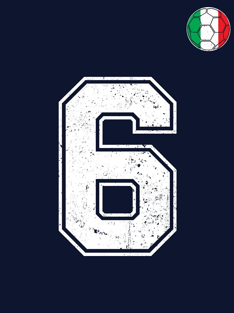Italy Soccer Number 6 Vintage Sports Fan by RoyesButler