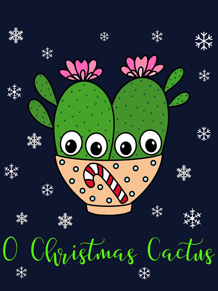 O Christmas Cactus - Cacti Couple In Christmas Candy Cane Bowl by DreamCactus