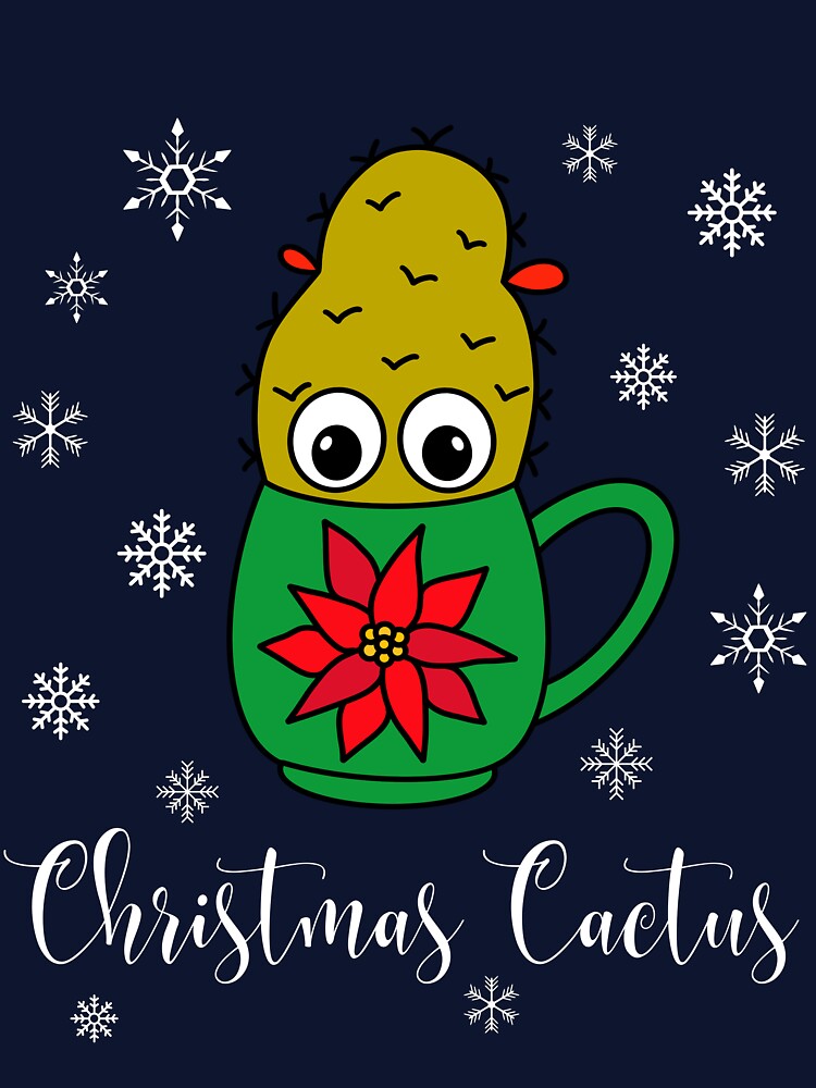 Christmas Cactus - Small Christmas Cactus In Poinsettia Mug by DreamCactus