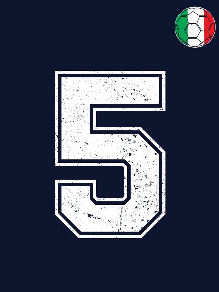 Italy Soccer Number 5 Vintage Sports Fan by RoyesButler