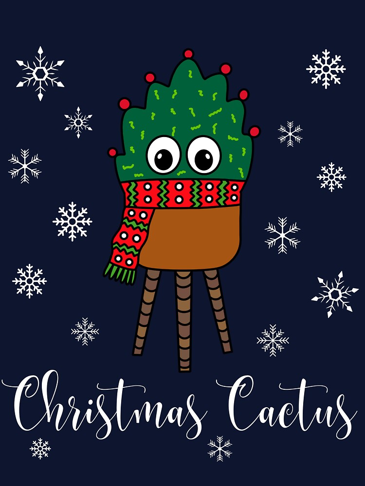 Christmas Cactus - Christmas Cactus With Scarf by DreamCactus