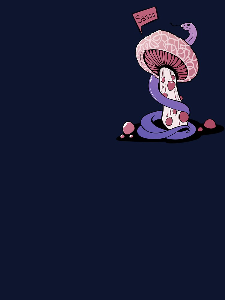 Poisonous pink mushroom with bubbles and purple snake by MalkyTea