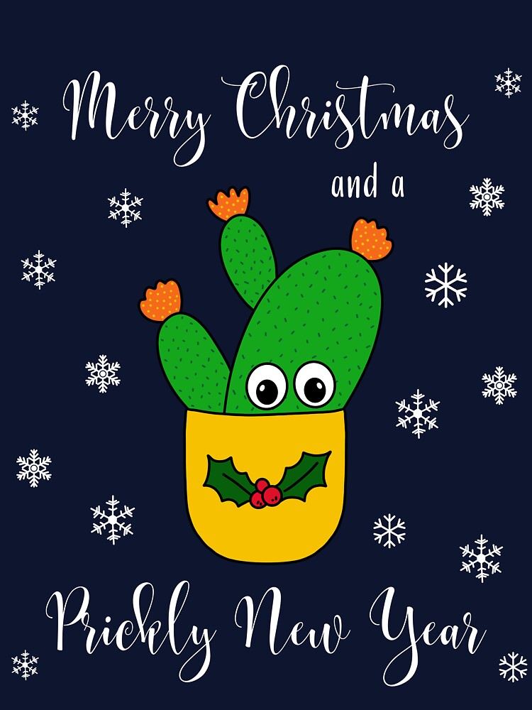 Merry Christmas And A Prickly New Year - Opuntia Microdasys Cactus In Christmas Holly Pot by DreamCactus