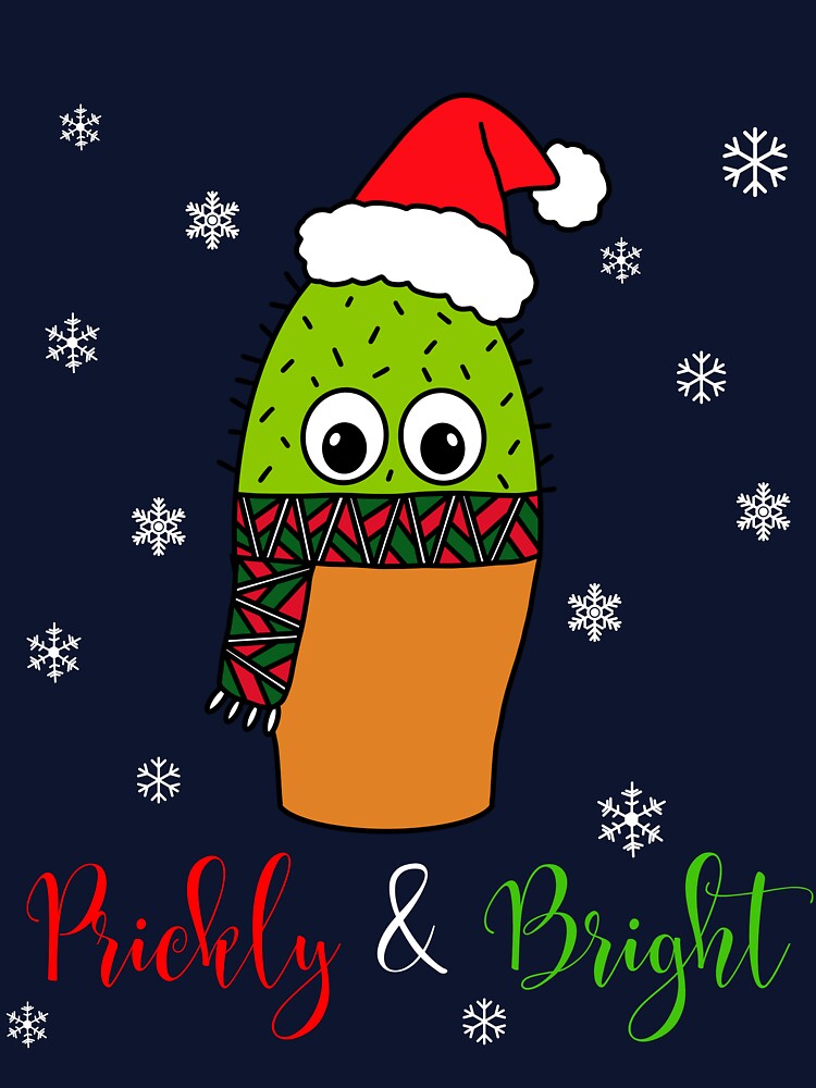Prickly And Bright - Cute Cactus With Christmas Scarf by DreamCactus