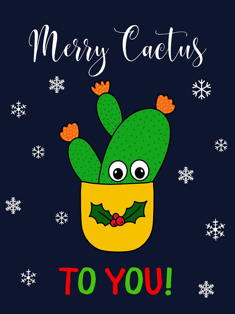 Merry Cactus To You - Opuntia Microdasys Cactus In Christmas Holly Pot by DreamCactus