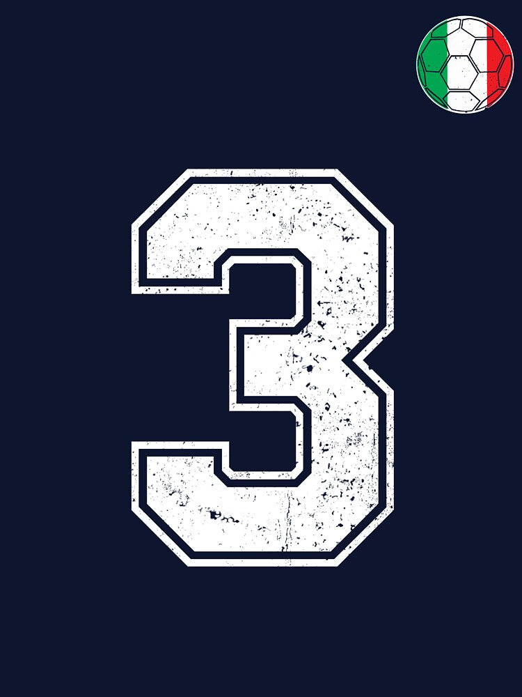 Italy Soccer Number 3 Vintage Sports Fan by RoyesButler