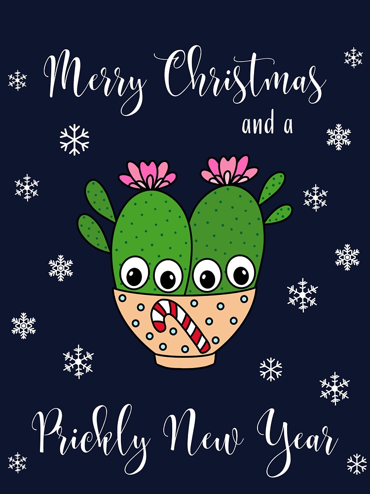 Merry Christmas And A Prickly New Year - Cacti Couple In Christmas Candy Cane Bowl by DreamCactus