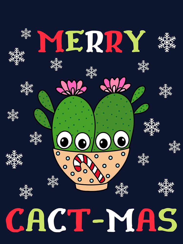 Merry Cact Mas - Cacti Couple In Christmas Candy Cane Bowl by DreamCactus