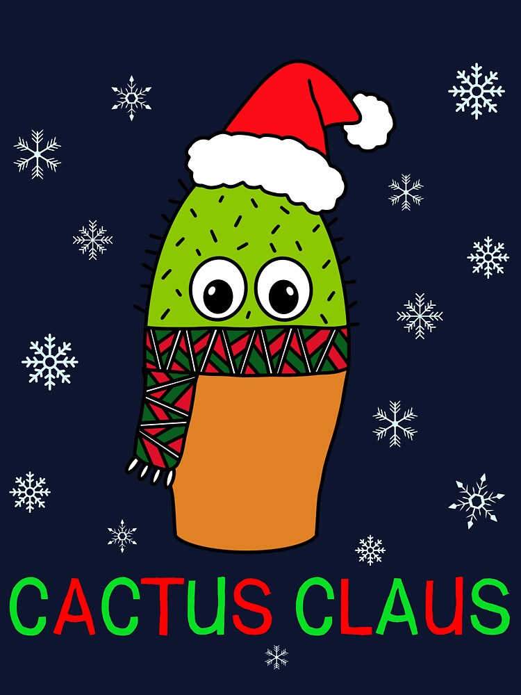 Cactus Claus - Cute Cactus With Christmas Scarf by DreamCactus