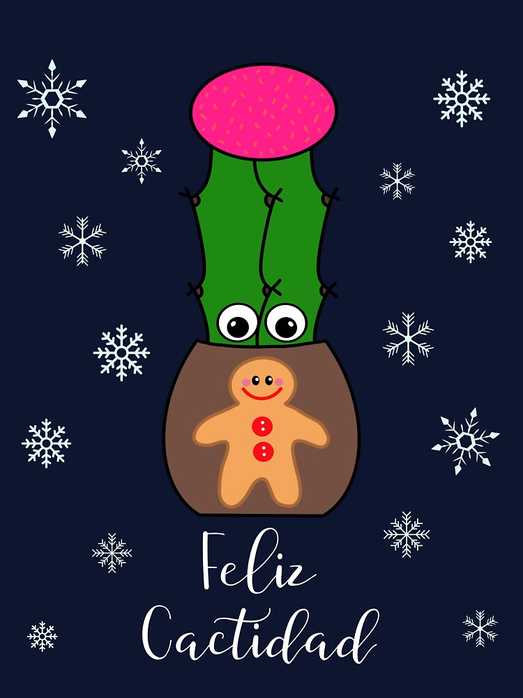 Feliz Cactidad - Hybrid Cactus In Gingerbread Man Pot by DreamCactus