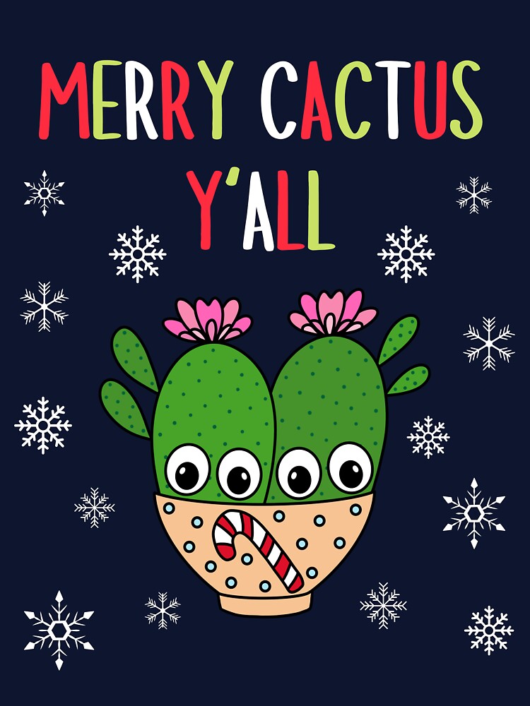 Merry Cactus Y'all - Cacti Couple In Christmas Candy Cane Bowl by DreamCactus