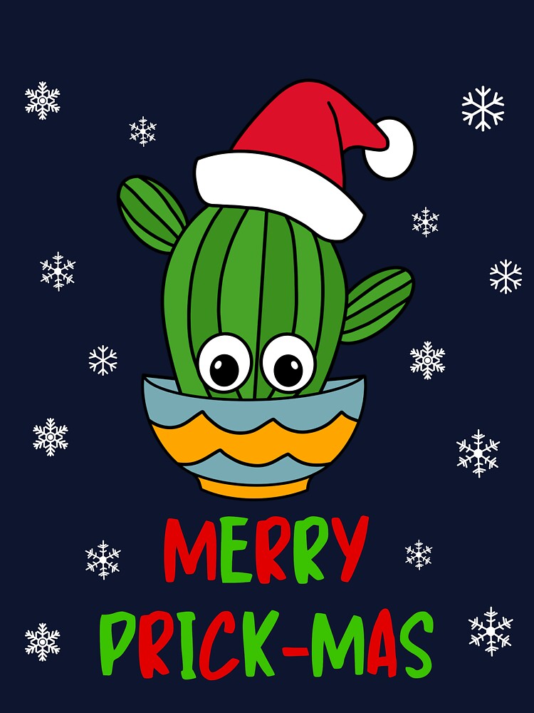 Merry Prick Mas - Cactus With A Santa Hat In A Bowl by DreamCactus