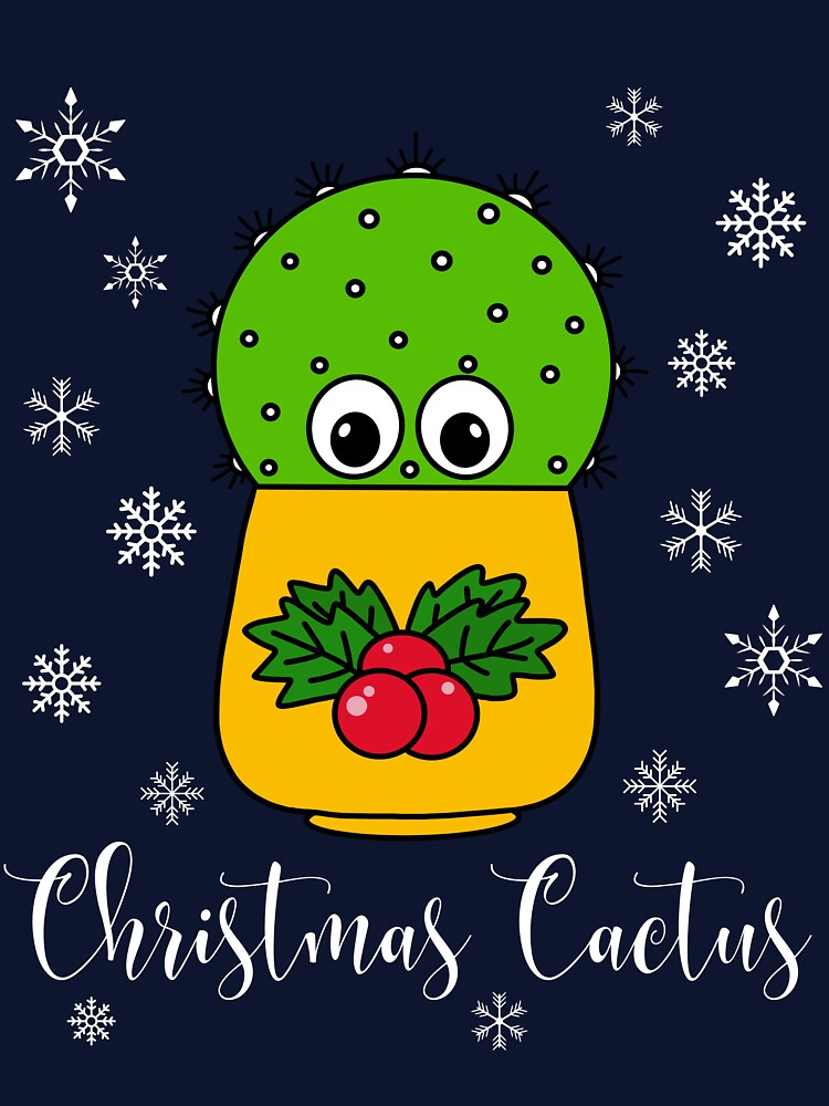Christmas Cactus - Cute Cactus In Christmas Holly Pot by DreamCactus