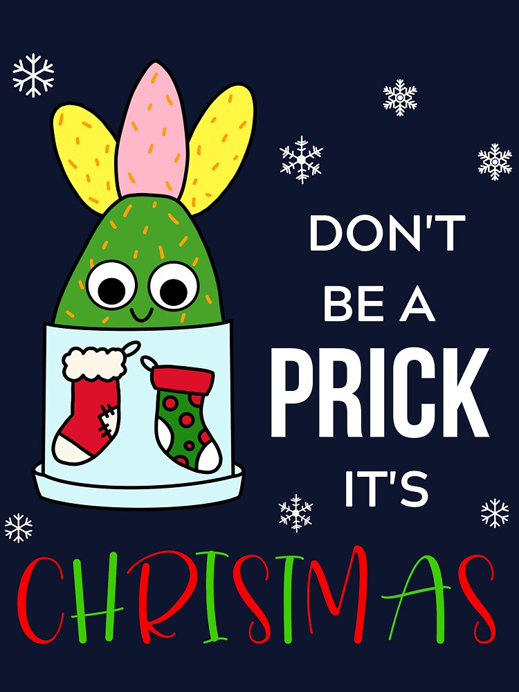 Don't Be A Prick It's Christmas - Hybrid Cactus In Christmas Themed Pot by DreamCactus