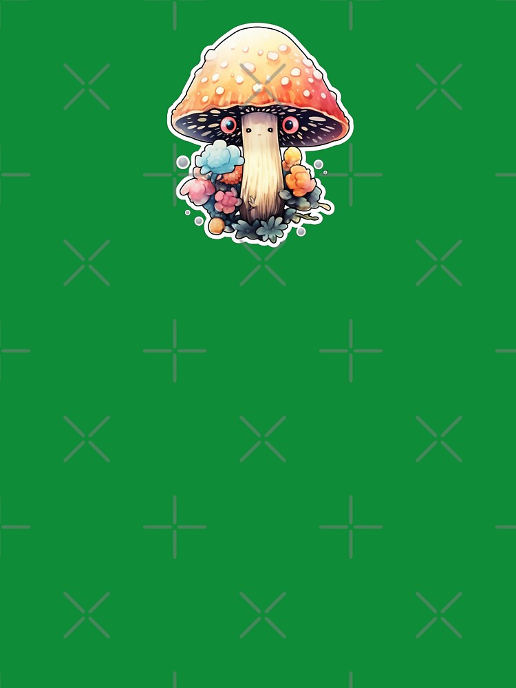 Colourful Manga Mushroom | Green Drawing | Happy, Cute, Nature, Kawaii, Woods, Forest by FantasySoul