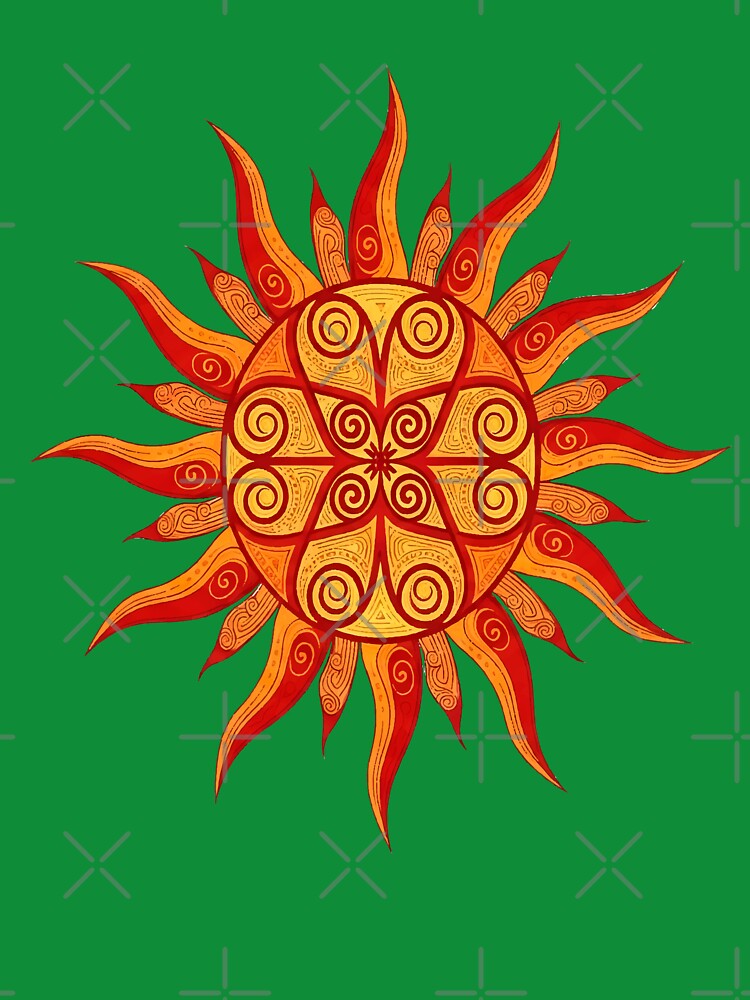 Ornamental Boho Sun  – Vibrant Botanical Tattoo Art by  Ojo de Lilith