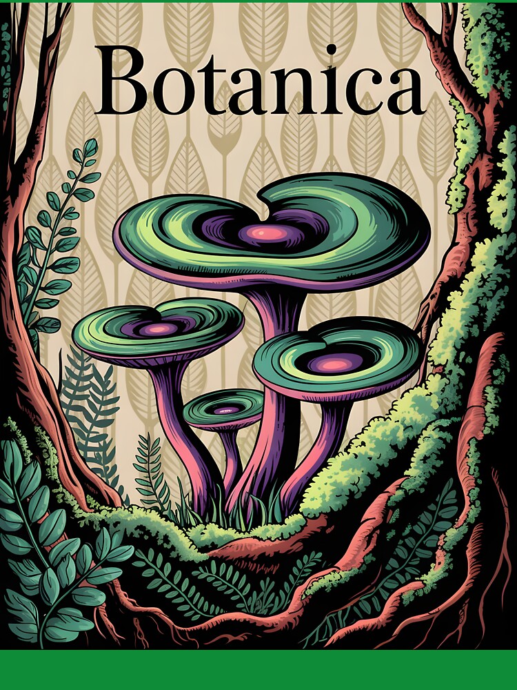 Mushrooms with Botanica text by RaBeNature