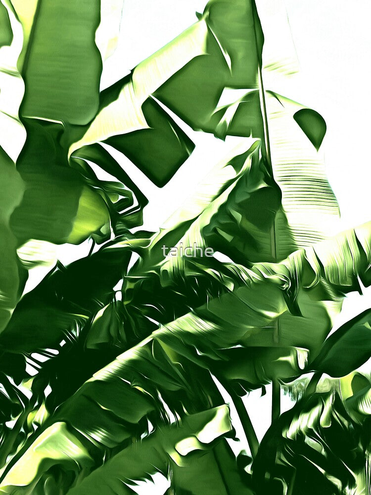 Banana Leaves Green Monochromatic Painting by taiche