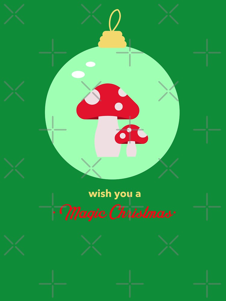 Wish you a Magic Christmas, magic mushroom, Christmas tree decoration, Funny christmas tee, funny mushroom tee, for mushroom hunters by MushroomHunters
