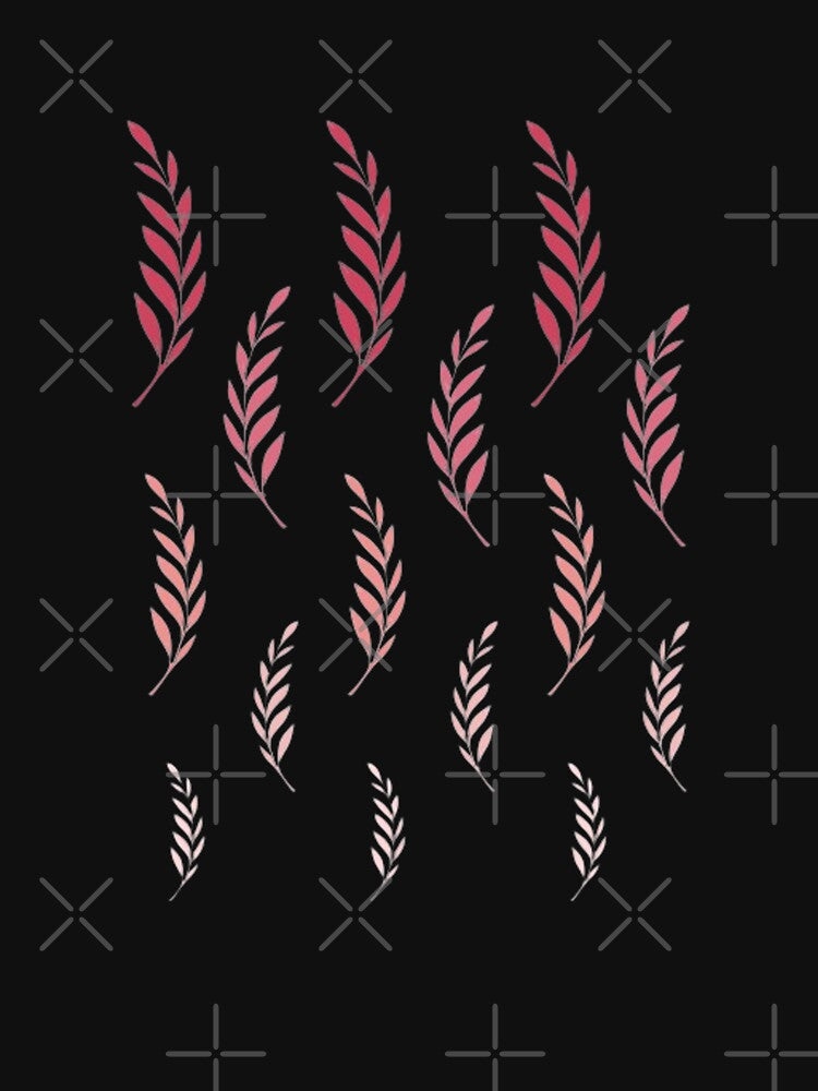 Leaf Pattern, Pink Leaf Set, Leaf Motif, Vibrant Gradient Leaves by Art Shimmers