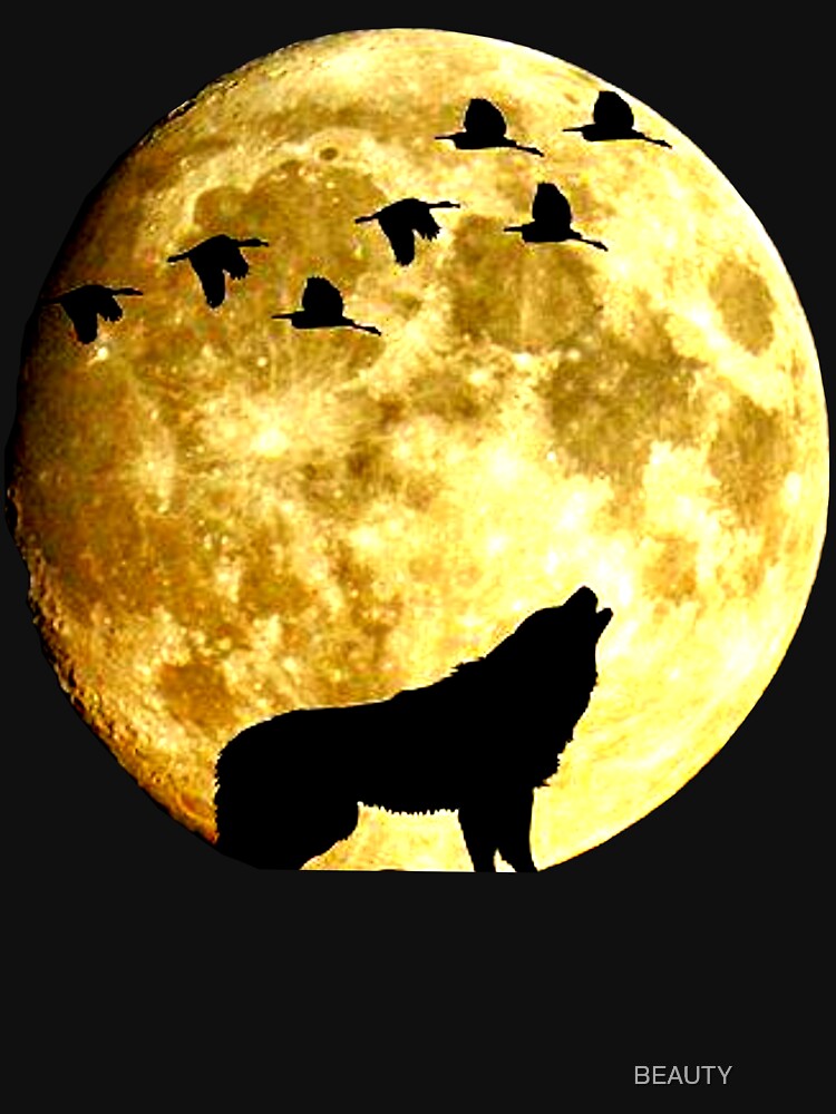 Moon wolf birds Art by BEAUTY ⭐⭐⭐⭐⭐