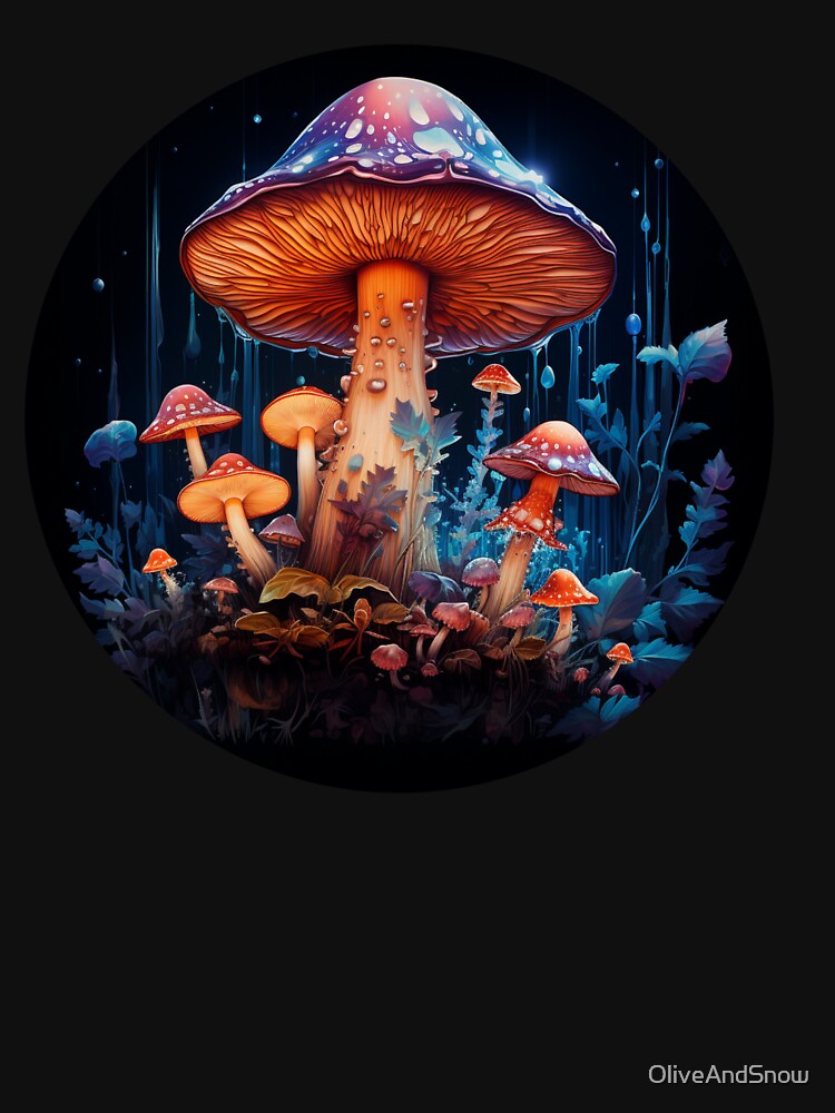 Imaginary magical whimsical fantasy mushroom forest fungi by OliveAndSnow