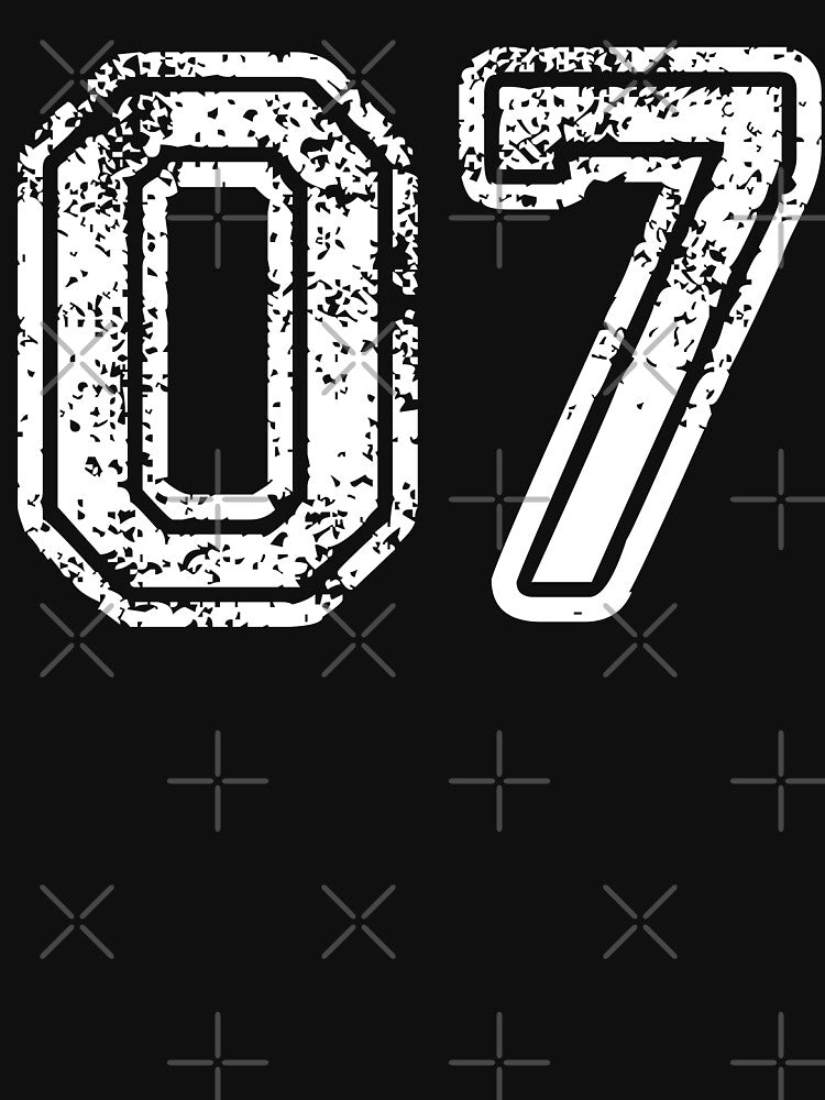 Sport Team Jersey 07 T Shirt Football Soccer Baseball Hockey Basketball Seven 7 07 Number by arcadetoystore