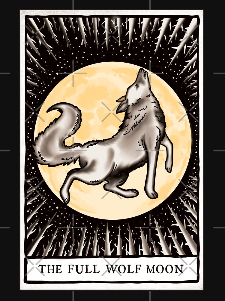The Full Wolf Moon Tarot Card by CattGDesigns