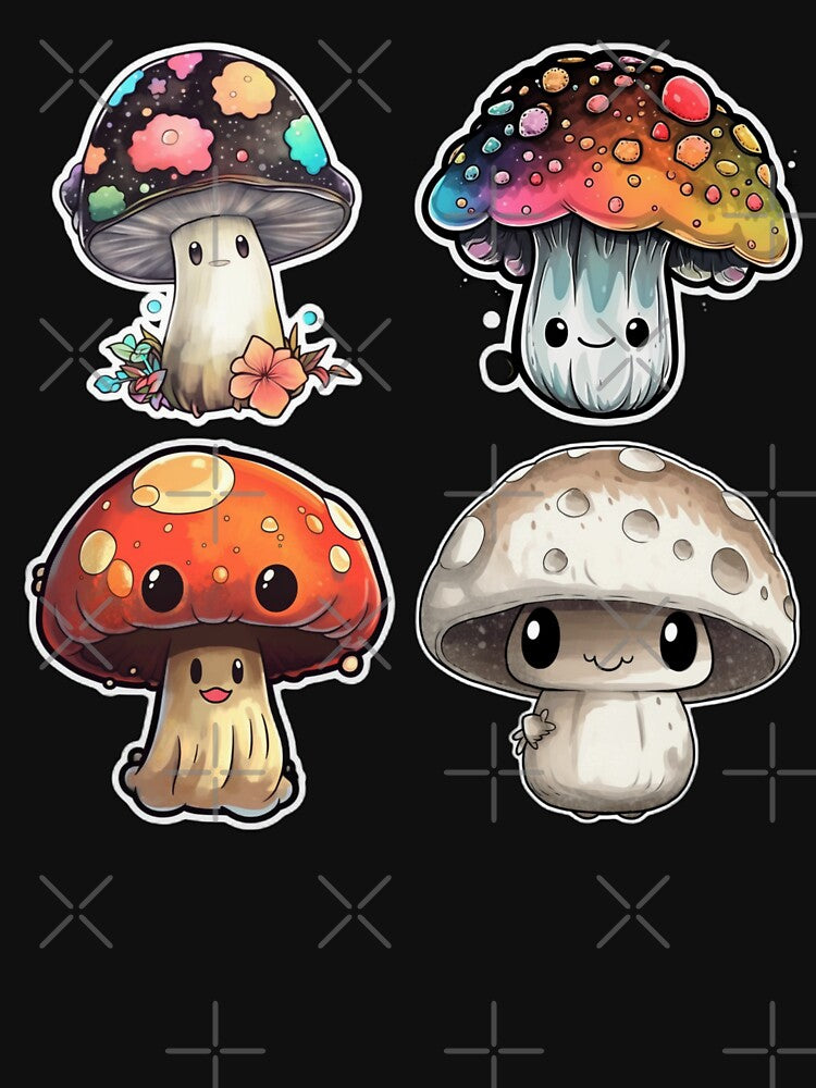 Four cute mushroom friends | Cute, Mystical, Anime, Happy, Manga, Aesthetic, Happy, Fungus, Fungi, Nature, Japanese, Cartoon, Love, Shroom, Toadstool, Goblincore, Cottagecore by FantasySoul