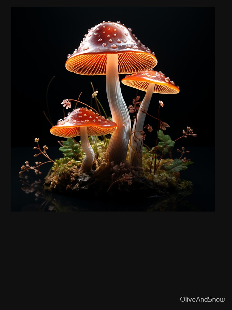 Psychedelic whimsical magic red mushroom by OliveAndSnow