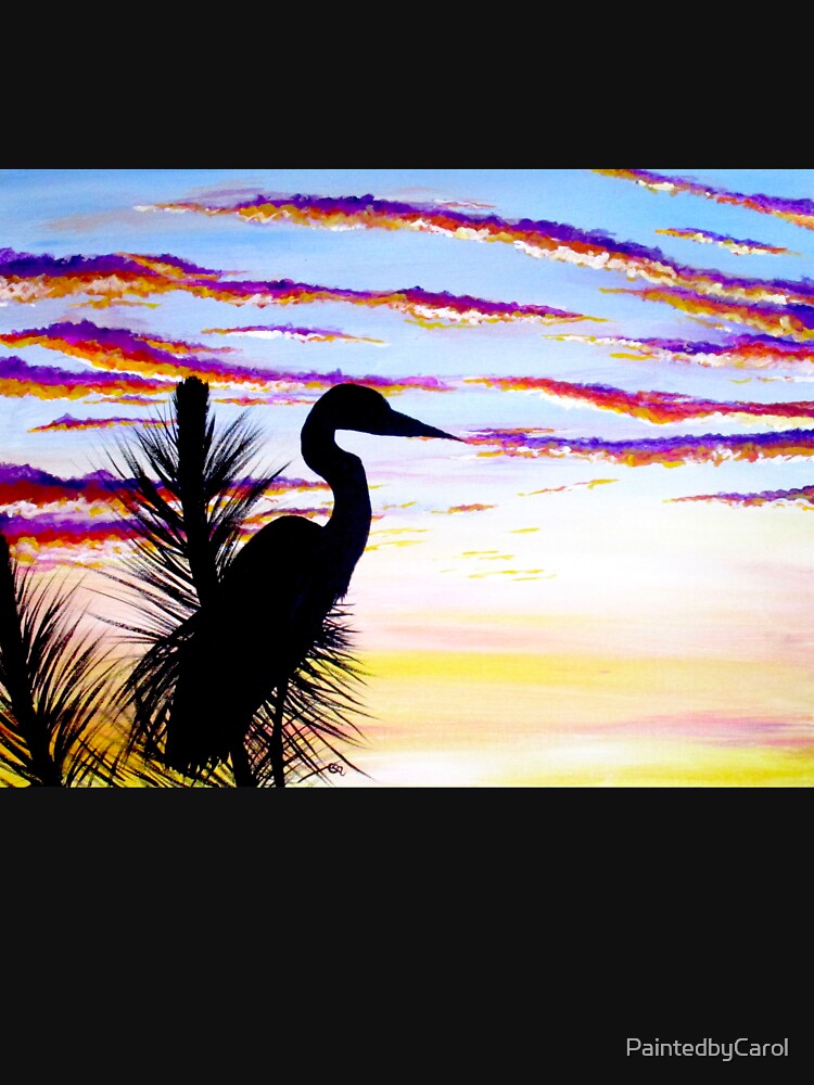 Heron Sunset by PaintedbyCarol