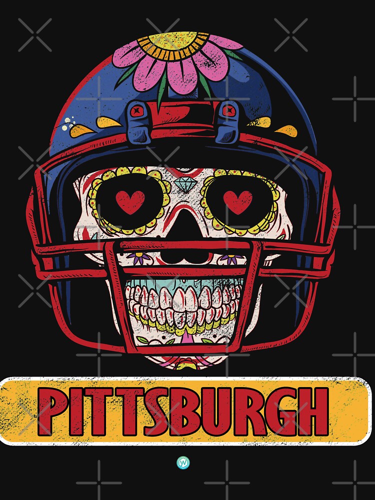 American Football - Pittsburgh Skull Football Gift by woormle
