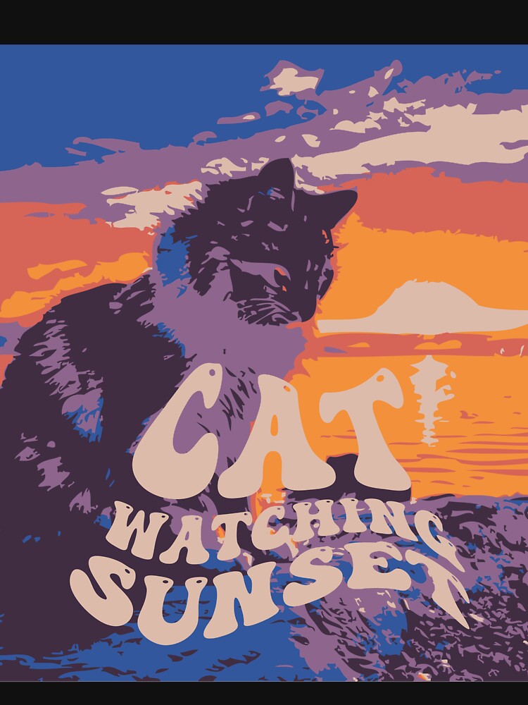 Cat Watching Sunset:- Cat Looking at Sunset by typoinspired